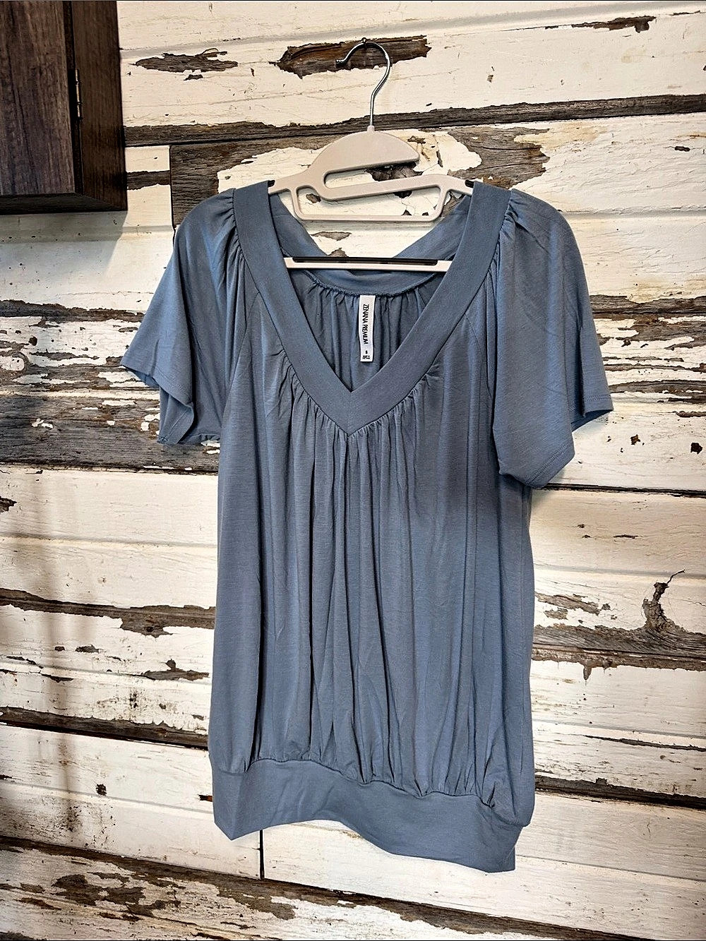 Zienna Premium V-Neck Tunic in Blue Size Small (85